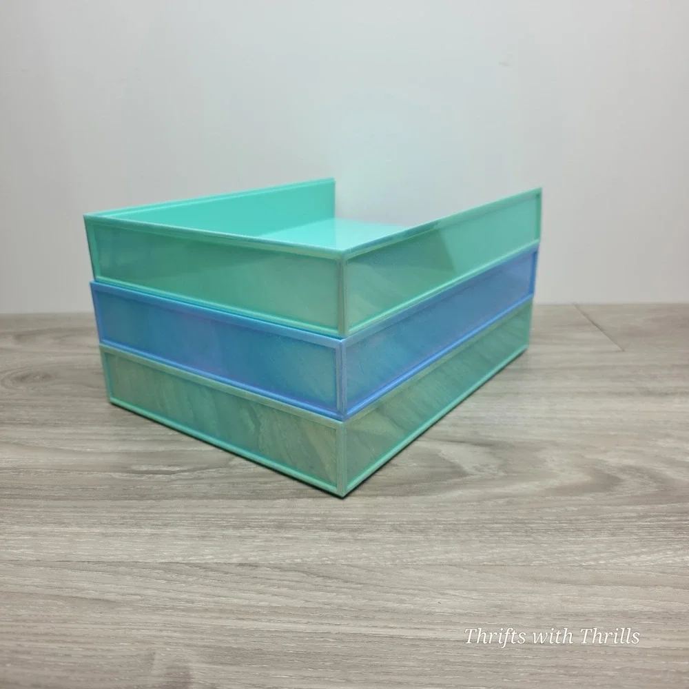 Set Of 3‎ Stacked Desk Set, Aqua Letter Trays - Stay Organized 2026!